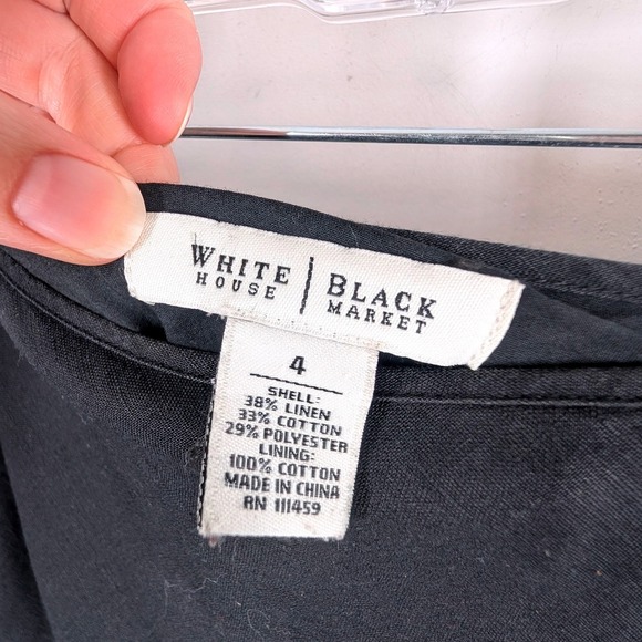 White House Black Market Black Tiered Ruffle Maxi Skirt Size 4 - Picture 5 of 6